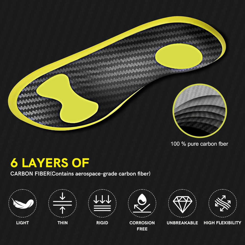 Ihuiniya insoles support plantar fascia with arch reinforcement.