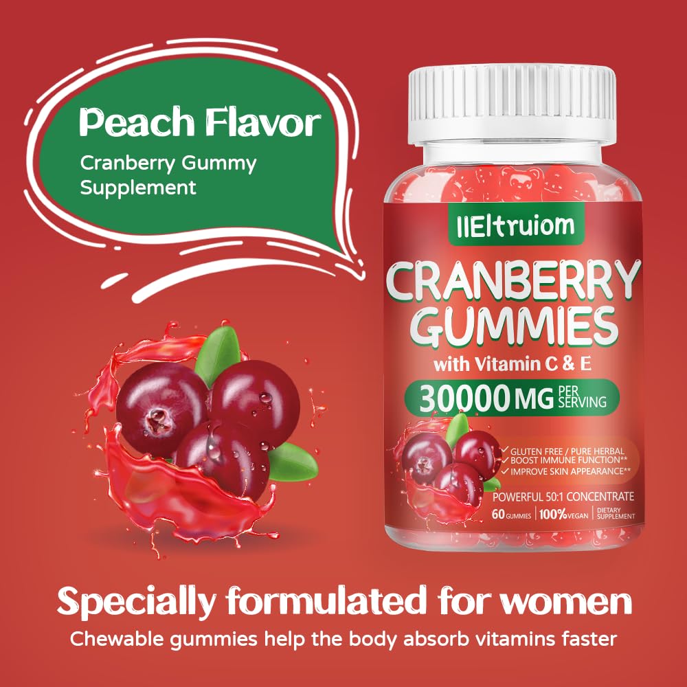 IIEltruiom cranberry gummies vegan and gluten-free packaging
