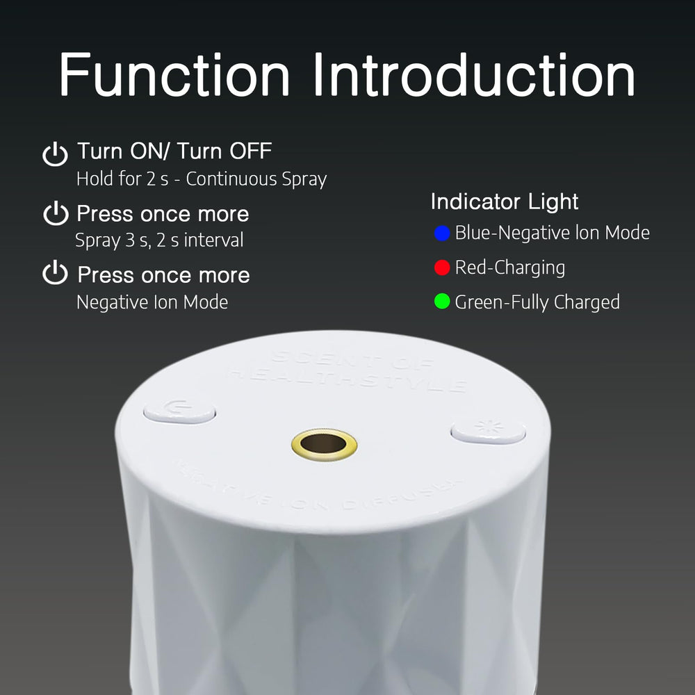 Ikeda Style-Life diffuser powered by a 2000mAh battery for cordless use.
