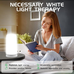 ikeener Green Light Therapy Lamp emitting 3000K warm white glow to lift mood and focus