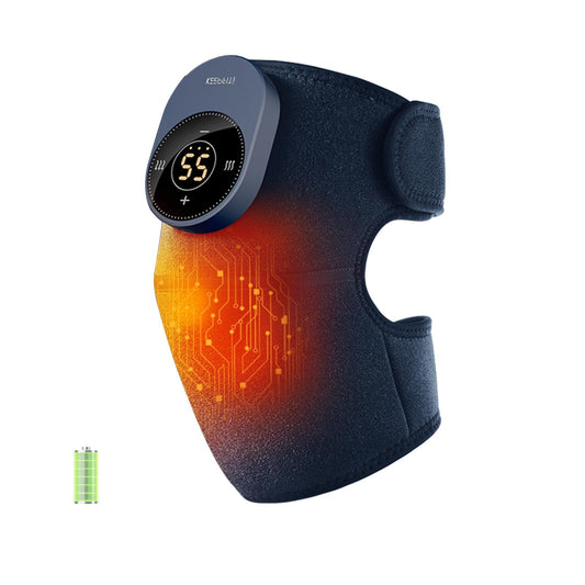 IKEEPFIT cordless knee massager with heat coverage demonstrates full 360° knee heating.