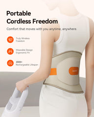 IKEEPFIT cordless wearable heat belt allows movement during use.