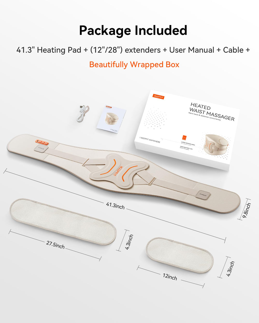 IKEEPFIT MAXwarm 4.0 lumbar support belt for comfortable everyday wear.