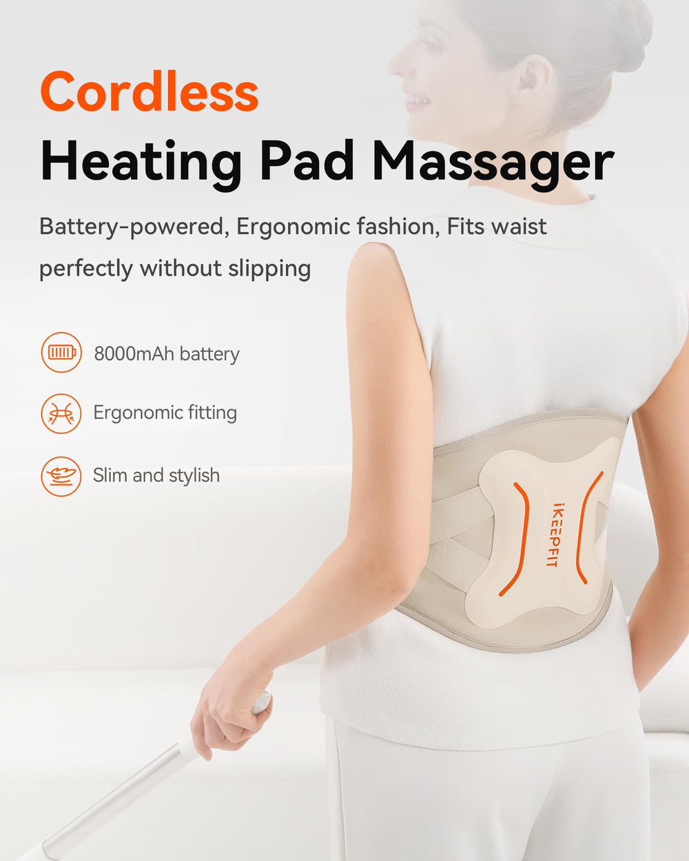 IKEEPFIT MAXwarm 4.0 massager vibrates to relax tight muscles