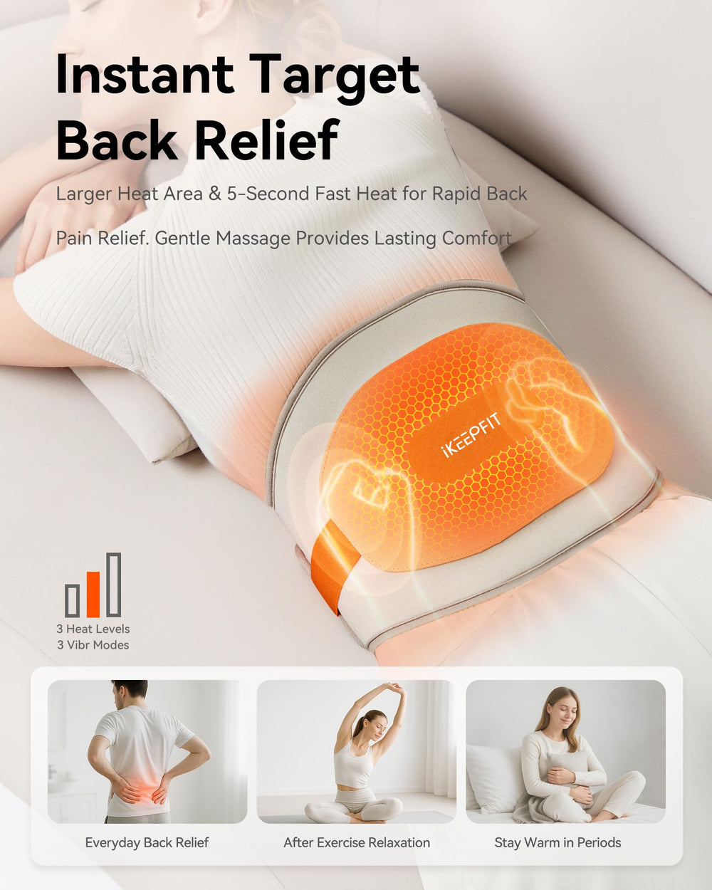 IKEEPFIT massager and vibration aid in relaxing tense muscles.