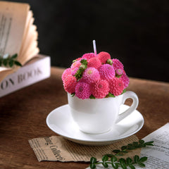 iLikePar Dahlia Bouquet Candle room scene creating inviting ambiance
