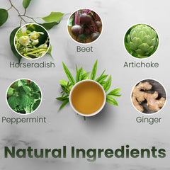 Ilivit detox tea brew cup showing easy steeping and soothing relief.