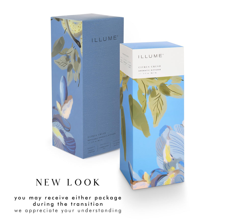 Illume Citrus Crush top-note mandarin close-up highlighting bright aroma.