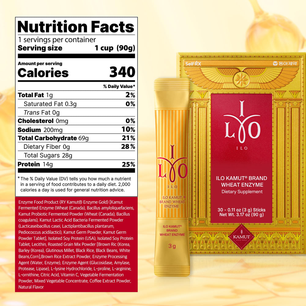 ILO Kamut Enzyme Complex cinnamon cayenne pepper, spicy botanicals for warmth.