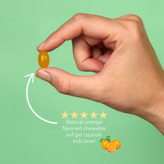 I'm Nutrients Brain DHA soft chews shown as tasty, chewable capsules for kids.