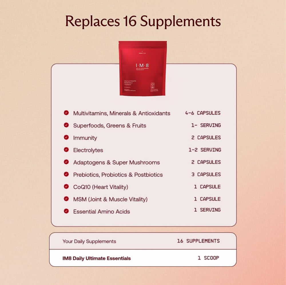 IM8 packaging shows vegan and gluten-free attributes