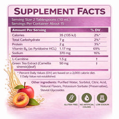 L-Carnitine Liquid Shots – 450mL | Energy Support, Metabolism Boost & Endurance | Peach & Apple Flavor | R&C Store Essentials Home