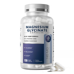 iMATCHME magnesium glycinate bottle highlighting high-absorption formula for sleep