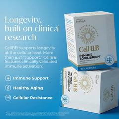 Immod CellBB Immune Equilibrium bottle-side image highlighting 90 capsules for daily cellular support.