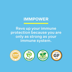ImmPower capsules-count indicates 30 vegetarian capsules per bottle.