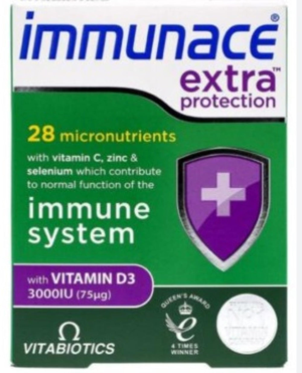Immunace Extra Protection tablets in a bottle support daily immune health.