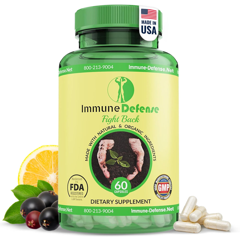 Immune Defense bottle front showing packaging for daily immune support