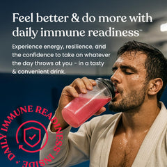 Immune Ready electrolytes packets dissolve in water for quick, tasty hydration.