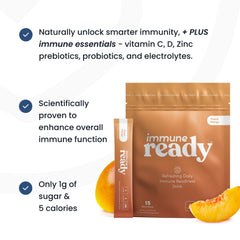 Immune Ready label close-up highlighting Vitamin C and Zinc content.