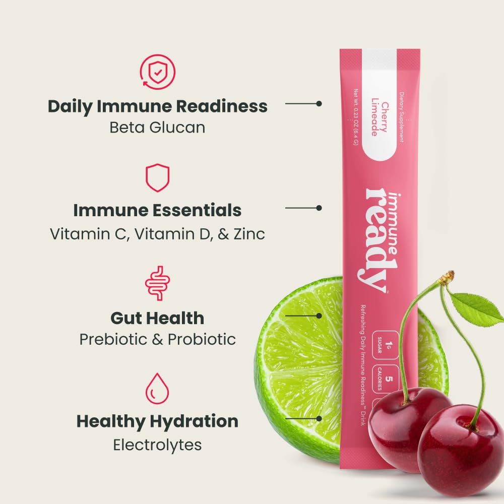 Immune Ready single-serve packets ideal for travel and family hydration