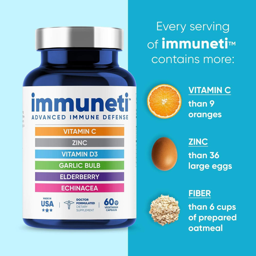 Immuneti Advanced Immune Support capsules with 6-in-1 blend
