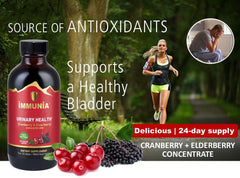 Immunia 5 ml dose cup demonstrating easy daily intake for urinary health support.