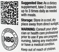 Immunocorp Immutol label detail highlighting high-purity beta-glucan source