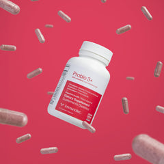 Immunotec PROBIO 3+ capsules closeup for easy daily probiotic intake.