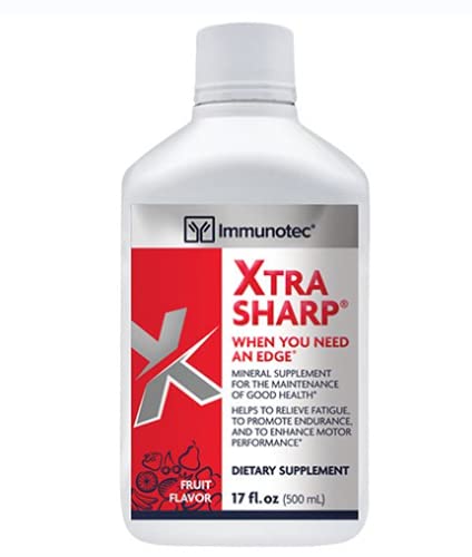 Immunotec Xtra-Sharp Fruit Flavor bottle boosts energy and vitality at a glance.