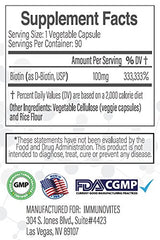 IMMUNOVITES High Dose Biotin produced in a USA facility for quality control