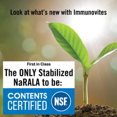 IMMUNOVITES label details emphasize Na-stabilized R-ALA purity.