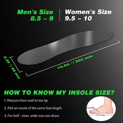 Imonujo carbon fiber insole for running provides firm arch support and metatarsal relief.