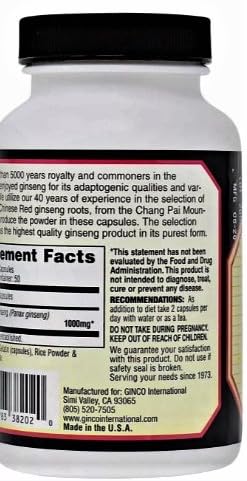 Label detail highlighting count and ginseng content for informed choice.