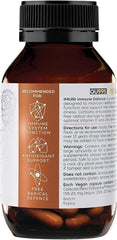 IMUNI Travel Defense capsules close-up, showcasing compact daily immune support for travel.