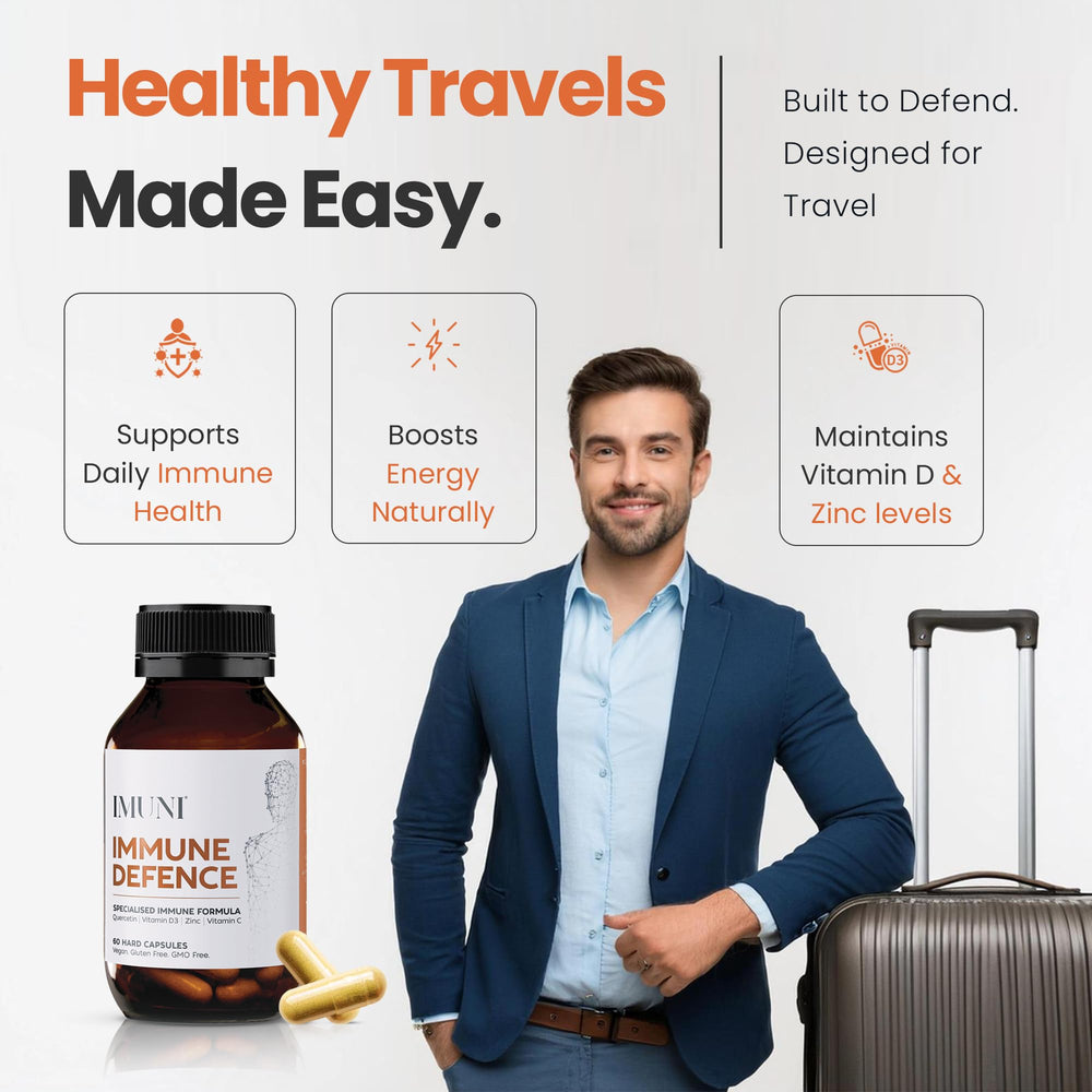 IMUNI label and bottle cap show vitamin C and zinc for daily immune balance.