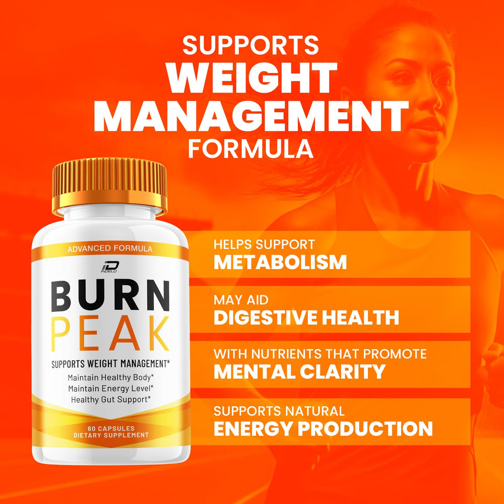 Closeup of Indelo Burn Peak capsules for easy daily use.