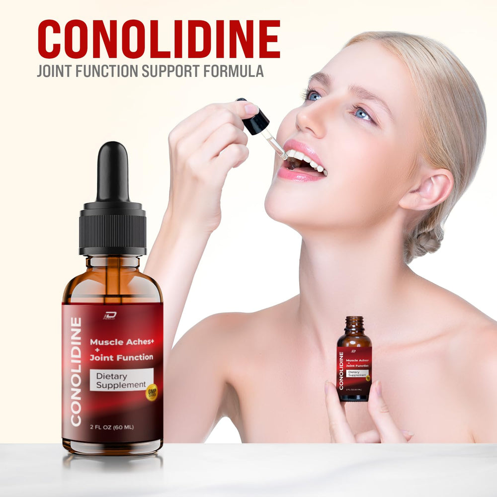 Indelo Conolidine Liquid Drops bottle and dropper for precise dosing.