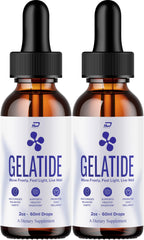 Indelo Gelatide Drops en botella de dos meses para uso diario.