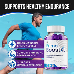 Indelo Primo Boost XL gummies close-up with vibrant colors and natural ingredients.
