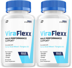 Indelo ViraFlexx capsules 2-pack bottle for daily energy support and male wellness.