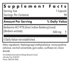 Indian barberry root berberine source label highlights natural origin for gentle metabolic support