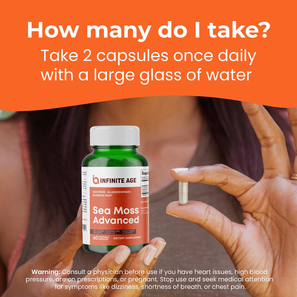 Infinite Age capsules pouring from bottle for easy daily use.