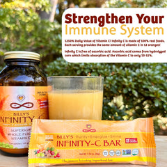 Infinity C bars being unwrapped as a quick on-the-go snack for busy days