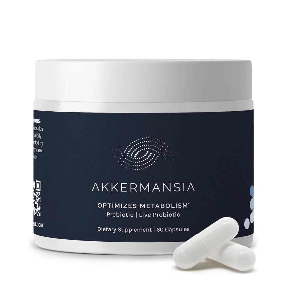 InfiniWell Akkermansia probiotic bottle showing balanced gut microbiome potential