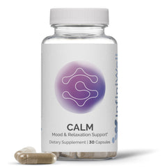 InfiniWell Calm bottle front, signaling mood-support for calm focus