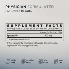 InfiniWell Epicatechin capsules in hand illustrating easy daily dosing for active individuals.