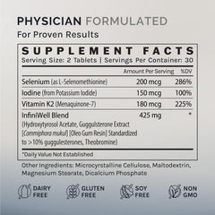 InfiniWell Thyroid Support Complex ingredients featuring iodine and selenium for micronutrient balance.