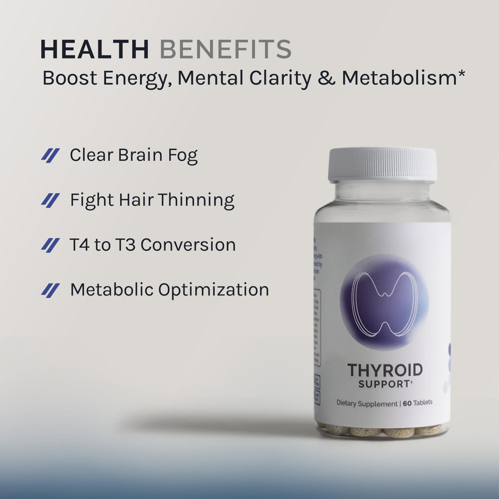InfiniWell Thyroid Support Complex tablets close up, ready for daily use.