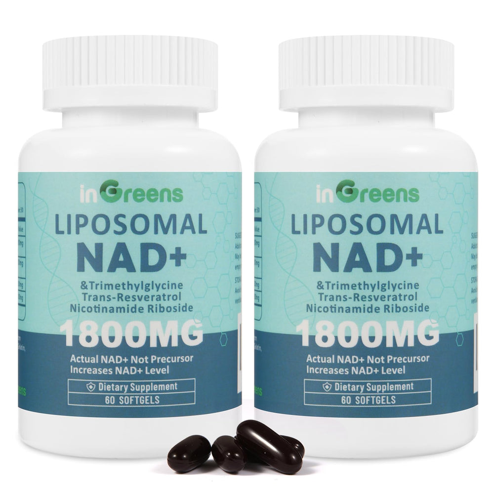 inGreens Liposomal NAD+ bottle front highlights premium energy support