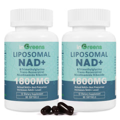 inGreens Liposomal NAD+ bottle front highlights premium energy support